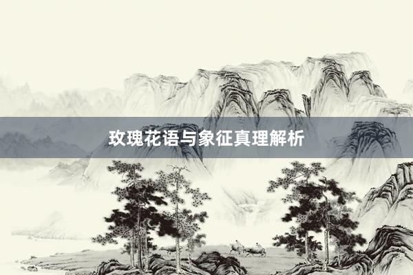玫瑰花语与象征真理解析