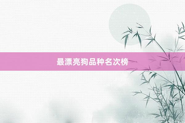 最漂亮狗品种名次榜