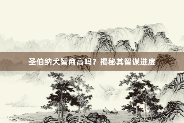 圣伯纳犬智商高吗？揭秘其智谋进度